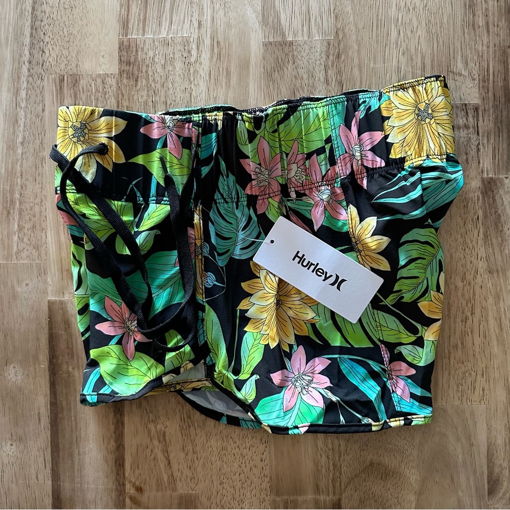 Hurley Bloom Aquas 2.5” Women’s Boardshorts Size XS Hawaiian Floral High Waisted - Picture 4 of 4